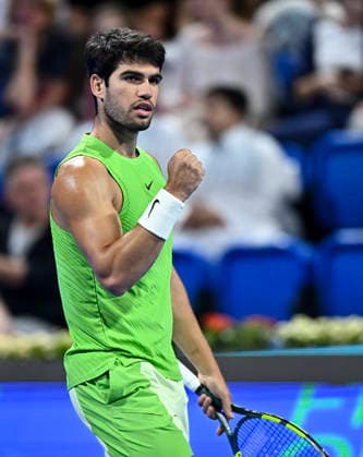 ATP, Tennis Herren Qatar Exxonmobil Open-semi-final Carlos Alcaraz of Spain competes against Andrey Rublev of Russia in the semi-final at the ATP men s Qatar ExxonMobil Open 2026 tennis tournament at the Khalifa International Tennis Complex in Doha, Qatar, on February 20, 2026. DOHA Qatar Copyright: xNOUSHADx