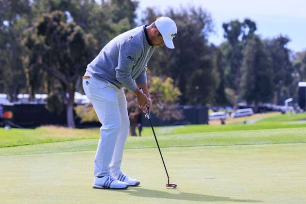 February 20, 2026, Pacific Palisades, California, USA: Xander Schauffele putts at the 9th hole during Round 2 of the 2026 Genesis Invitational Golf Tournament on Friday February 20, 2026 at the Riviera Country Club in Pacific Palisades, California. ARIANA RUIZ PI The 2026 Genesis Invitational - Round 2  - ZUMAp124 20260220_zaa_p124_043 Copyright: xArianaxRuizx
