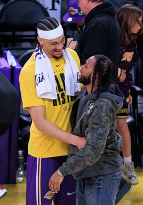 February 20, 2026, Los Angeles, California, USA: Jaxson Hayes 11 of the Los Angeles Lakers greets Darius Garland 10 of the Los Angeles Clippers after a regular season NBA, Basketball Herren, USA game on Friday February 20, 2026 at Crypto.com Arena in Los Angeles, California. JAVIER ROJAS PI Los Angeles USA - ZUMAp124 20260220_zaa_p124_098 Copyright: xJavierxRojasx