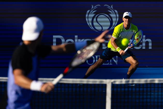 2026 Delray Beach Open - Day 5 - Sebastian Korda Of USA Defeats Casper Ruud Of Norway Casper Ruud of Norway plays against Sebastian Korda of the USA during their match on Day 5 of the Delray Beach Open at the Delray Tennis Center in Delray Beach, Florida, on February 20, 2026. Delray Beach FL United States  Copyright: xMauricioxPaizx originalFilename:paiz-2026delr260220_npdXE.jpg
