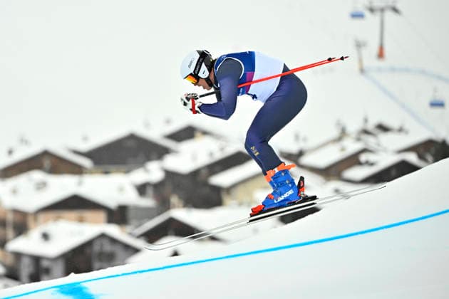 LIVIGNO, ITALIEN 20260221 David Mobärg under morgonens skicross-kvalificering i Snow Park i Livigno, Italien, vinter-OS. *** Bilden ingar i SPORTPAKET. För övriga BETALBILD *** LIVIGNO ITALIEN x10080x *** LIVIGNO, ITALY 20260221 David Mobärg during this mornings ski cross qualification in the Snow Park in Livigno, Italy, Winter Olympics Picture in SPORTPAKET For others PAYPICTURE LIVIGNO ITALY x10080x  Copyright: xFredrikxSandberg TTx OS 2026 SKICROSS KVAL