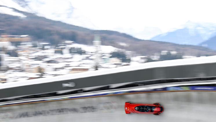 OLYMPICS - Winter Olympic Games, Olympische Spiele, Olympia, OS Milano Cortina 2026 CORTINA D AMPEZZO,ITALY,21.FEB.26 - OLYMPICS, BOBSLEIGH - Winter Olympic Games Milano Cortina 2026, 4-man, heat 1 and 2, men. Image shows Kaizhi Sun, Jin Zhang, Yaolong Shi and Tai An (CHN).  GEPAxpictures xAlexanderxSolc