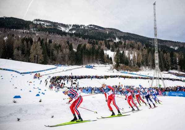 260221 Martin Lowstroem Nyenget, Johannes Hosflot Klaebo, Harald ostberg Amundsen, Emil Iversen of Norway, Gus Schumacher of the United States and Iivo Niskanen of Finland compete in the men s 50km classic technique cross-country skiing race during day 15 of the 2026 Winter Olympics on February 21, 2026 in Val di Fiemme. Photo: Maxim Thore BILDBYRAN kod MT MT1001 skidor cross-country skiing langrenn Olympic Games, Olympische Spiele, Olympia, OS olympics winter olympics os ol olympiska spel vinter-os olympiske leker milano cortina 2026 milan cortina 2026 milano cortina 2026 olympic games milano cortina 2026 winter olympic games milano cortina-os milano cortina-ol vinter-ol 15 bbeng norge *** 260221 Martin Lowstroem Nyenget, Johannes Hosflot Klaebo, Harald ostberg Amundsen, Emil Iversen of Norway, Gus Schumacher of the United States and Iivo Niskanen of Finland compete in the men s 50km classic technique cross country skiing race during day 15 of the 2026 Winter Olympics on February 21, 2026 in Val di Fiemme Photo Maxim Thore BILDBYRAN kod MT MT1001 skidor cross country skiing langrenn olympic games olympics winter olympics os ol olympiska spel vinter os olympiske leker milano cortina 2026 milan cortina 2026 milano cortina 2026 olympic games milano cortina 2026 winter olympic games milano cortina os milano cortina ol vinter ol 15 bbeng norge  Copyright: MAXIMxTHORE BB260221MT007
