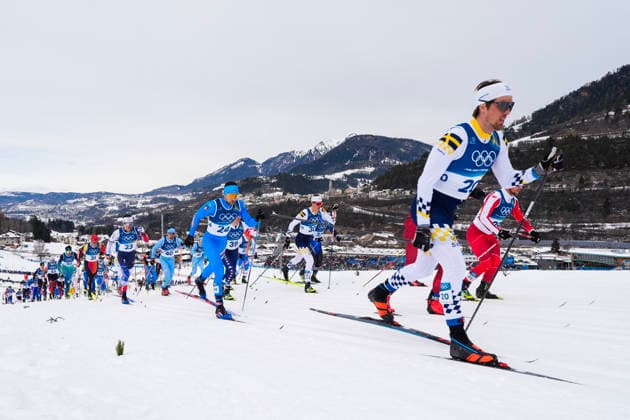 Winter Olympics in Milan Cortina 2026 Val di Fiemme, Italy 20260221. Calle Halfvarsson from Sweden and Simone Dapra from Italy during the cross-country skiing 50 km Classic men s Tesero CC-Stadium during the Winter Olympics in Milano Cortina 2026. Photo: Lise Aserud NTB Val di Fiemme Italy EDITORIAL USE ONLY. RESTRICTED USE FOR BETTING COMPANIES Ref:_SPOL3OoXgR6PQ8.jpg *** Winter Olympics in Milan Cortina 2026 Val di Fiemme, Italy 20260221 Calle Halfvarsson from Sweden and Simone Dapra from Italy during the cross country skiing 50 km Classic men s Tesero CC Stadium during the Winter Olympics in Milano Cortina 2026 Photo Lise Aserud NTB Val di Fiemme Italy EDITORIAL USE ONLY RESTRICTED USE FOR BETTING COMPANIES  Copyright: xLisexAserudxx xNTBx