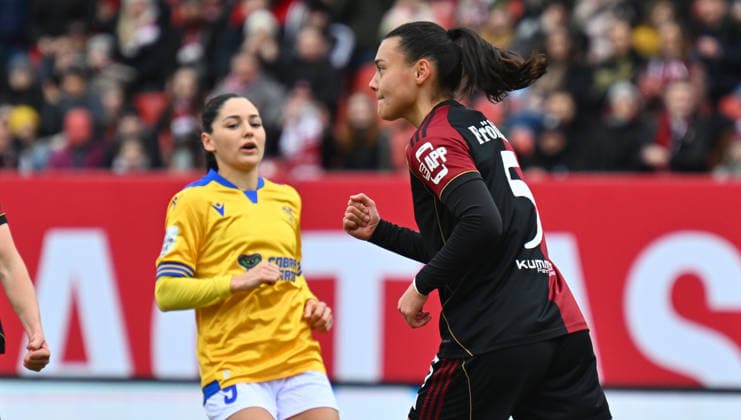 21 02 2026 Soccer season 2025 2026 1 Google Pixel Women Bundesliga 19 Matchday 1 FC Nuremberg FCN Club Clubfrauen FC Carl Zeiss Jena Sportfoto Zink xwoxzix Goal celebration Joy after goal Goal shot to 1 0 by Clara Fröhlich Froehlich 5, 1 FC Nuremberg FCN