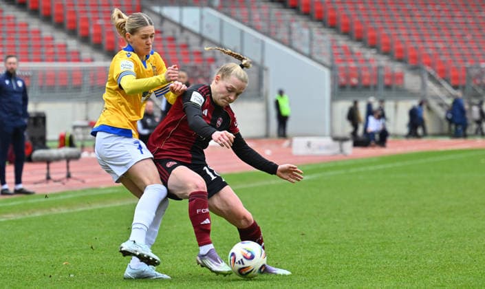 21 02 2026 Soccer Season 2025 2026 1 Google Pixel Women Bundesliga 19 Matchday 1 FC Nuremberg FCN Club Clubfrauen FC Carl Zeiss Jena Sportfoto Zink xwoxzix Melina Reuter 7, FC Carl Zeiss Jena Franziska Mai 18, 1 FC Nuremberg FCN