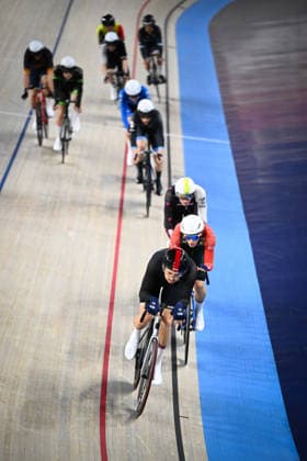 2026 British Cycling Lloyds National Track Championships Picture by Olly Hassell SWpix.com - 21 02 2026 - 2026 British Cycling Lloyds National Track Championships - National Cycling Centre, Manchester, England - Men™s Elimination Race Qualifying Heat 1 - Charlie Tanfield Copyright: x xSWpix.comx(t axPhotographyxHubxLtd)xOllyxHassell SWpix.comx SWP-3203-0526