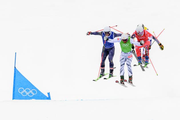 260221 Alex Fiva of Switzerland, Daniel Paulus of Czech Republic, Erik Mobärg of Sweden and Jared Schmidt of Canada compete in men s freestyle skiing ski cross round of 16 during day 15 of the 2026 Winter Olympics on February 21, 2026 in Livigno. Photo: Vegard Grott BILDBYRAN kod VG VG0890 bbeng Olympic Games, Olympische Spiele, Olympia, OS olympics winter olympics os ol olympiska spel vinter-os olympiske leker milano cortina 2026 milan cortina 2026 milano cortina 2026 olympic games milano cortina 2026 winter olympic games milano cortina-os milano cortina-ol vinter-ol ski cross freestyle skiing skicross sverige kanada tjeckien schweiz *** 260221 Alex Fiva of Switzerland, Daniel Paulus of Czech Republic, Erik Mobärg of Sweden and Jared Schmidt of Canada compete in men s freestyle skiing ski cross round of 16 during day 15 of the 2026 Winter Olympics on February 21, 2026 in Livigno Photo Vegard Grott BILDBYRAN code VG VG0890 bbeng olympic games olympics winter olympics os ol olympiska spel vinter os olympiske leker milano cortina 2026 milan cortina 2026 milano cortina 2026 olympic games milano cortina 2026 winter olympic games milano cortina os milano cortina ol vinter ol ski cross freestyle skiing skicross sverige kanada tjeckien schweiz  Copyright: VEGARDxGRoTT BB260221VG030