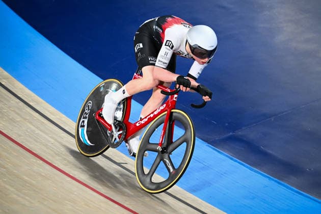 2026 British Cycling Lloyds National Track Championships Picture by Olly Hassell SWpix.com - 21 02 2026 - 2026 British Cycling Lloyds National Track Championships - National Cycling Centre, Manchester, England - Men™s Elimination Race Qualifying Heat 2 - Daniel Thompson (Harrogate Nova Race Team) Copyright: x xSWpix.comx(t axPhotographyxHubxLtd)xOllyxHassell SWpix.comx SWP-3203-0539
