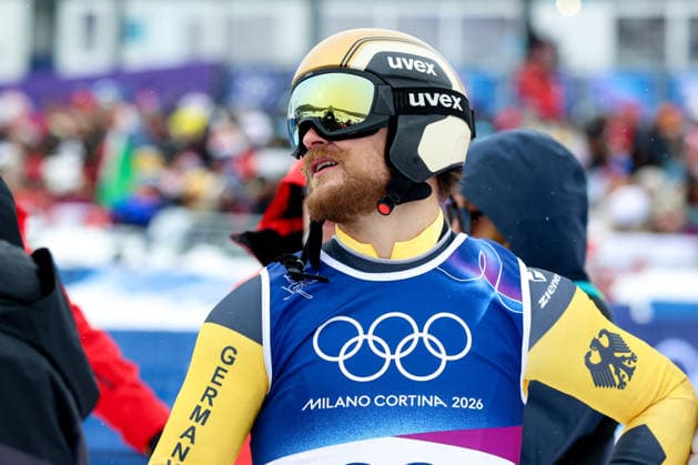 Livigno, Italien 21. Februar 2026: Ski Freestyle Ski Cross Männer - Olympia 2026 Im Bild: Cornel Renn (GER) Snow Park *** Livigno, Italy February 21, 2026 Ski Freestyle Ski Cross Men Olympia 2026 In the picture Cornel Renn GER Snow Park Copyright: xFotostandx xHettichx