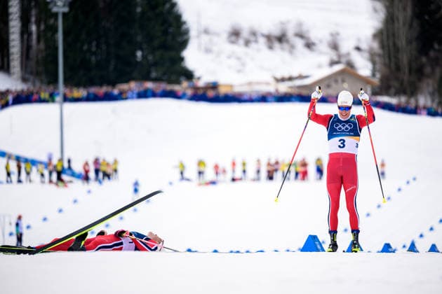 260221 Johannes Hosflot Klaebo and Martin Lowstroem Nyenget of Norway celebrate after competing in the men s 50km classic technique cross-country skiing race during day 15 of the 2026 Winter Olympics on February 21, 2026 in Val di Fiemme. Photo: Maxim Thore BILDBYRAN kod MT MT1001 skidor cross-country skiing langrenn Olympic Games, Olympische Spiele, Olympia, OS olympics winter olympics os ol olympiska spel vinter-os olympiske leker milano cortina 2026 milan cortina 2026 milano cortina 2026 olympic games milano cortina 2026 winter olympic games milano cortina-os milano cortina-ol vinter-ol 15 bbeng norge jubel guld gold gull *** 260221 Johannes Hosflot Klaebo and Martin Lowstroem Nyenget of Norway celebrate after competing in the men s 50km classic technique cross country skiing race during day 15 of the 2026 Winter Olympics on February 21, 2026 in Val di Fiemme Photo Maxim Thore BILDBYRAN kod MT MT1001 skidor cross country skiing langrenn olympic games olympics winter olympics os ol olympiska spel vinter os olympiske leker milano cortina 2026 milan cortina 2026 milano cortina 2026 olympic games milano cortina 2026 winter olympic games milano cortina os milano cortina ol vinter ol 15 bbeng norge jubel guld gold gull  Copyright: MAXIMxTHORE BB260221MT076