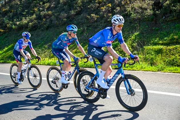 Volta Algarve 2026 Stage 4 LAGOS, PORTUGAL - FEBRUARY 21 : Price-Pejtersen Johan (DEN) of Alpecin - Premier Tech, Van Baarle Dylan (NED) of Soudal Quick-Step in action during stage 4 of the 52th edition of Volta Algarve an UCI ProSeries 2.Pro cycling road race stage for Men Elite of 175.1 km with start in Albufeira and finish in Lagos on February 21, 2026 in Lagos, Portugal, 21 02 2026 ( Motordriver Guy De Vuyst - Lagos Portugal  Copyright: xNicoxVereeckenx