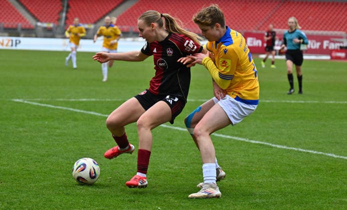 21 02 2026 Soccer Season 2025 2026 1 Google Pixel Women Bundesliga 19 Matchday 1 FC Nürnberg FCN Club Clubfrauen FC Carl Zeiss Jena Sportfoto Zink xwoxzix Emöke Emoeke Papai 15, 1 FC Nürnberg FCN Gwen Gwendolyn Mummert 27, FC Carl Zeiss Jena