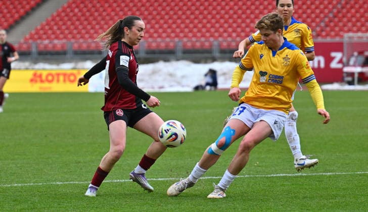 21 02 2026 Soccer Season 2025 2026 1 Google Pixel Women Bundesliga 19 Matchday 1 FC Nürnberg FCN Club Clubfrauen FC Carl Zeiss Jena Sportfoto Zink xwoxzix Lara Meroni 11, 1 FC Nürnberg FCN Gwen Gwendolyn Mummert 27, FC Carl Zeiss Jena