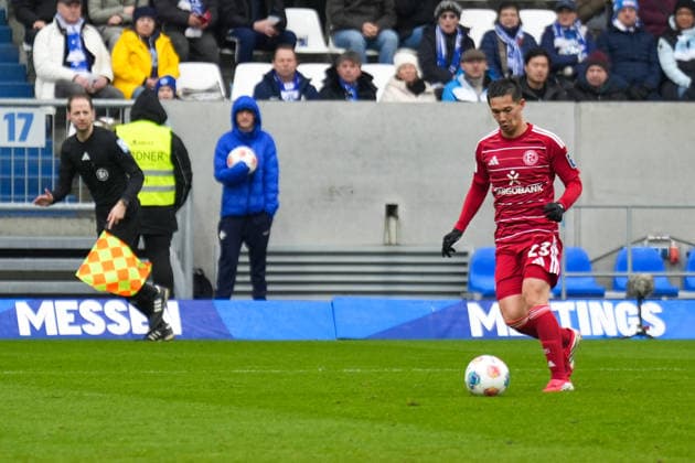 2 Bundesliga SV Darmstadt 98 vs Fortuna Düsseldorf, Merck Stadion am Böllenfalltor, 21 02 2026 Goal kick by Shinta Appelkamp Fortuna Düsseldorf, 23 2 Bundesliga SV Darmstadt 98 vs Fortuna Düsseldorf, Merck Stadion am Böllenfalltor, 21 02 2026 DFB DFL REGULATIONS PROHIBIT ANY USE OF PHOTOGRAPHS AS IMAGE SEQUENCES AND OR QUASI VIDEO Copyright: xBEAUTILUSxSPORTS Hillx