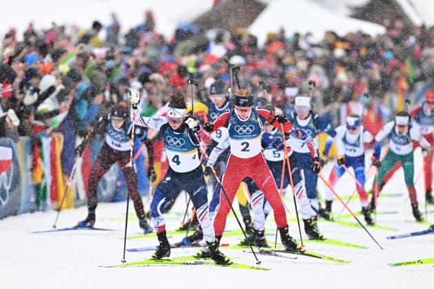 ANTERSELVA, ITALIEN 20260221 Maren Kirkeeide, Norge, under damernas masstart 12,5 km i skidskytte i Anterselva under vinter-OS i Milano Cortina, Italien. *** Bilden ingar i SPORTPAKET. För övriga BETALBILD *** ANTERSELVA ITALIEN x10050x *** ANTERSELVA, ITALY 20260221 Maren Kirkeeide, Norway, during the womens mass start 12.5 km in biathlon in Anterselva during the Winter Olympics in Milan Cortina, Italy Picture in SPORT PACKAGE For others PAY PICTURE ANTERSELVA ITALY x10050x  Copyright: xPontusxLundahl TTx OS 2026 SKIDSKYTTE DAMERNAS MASSTART 12,5KM
