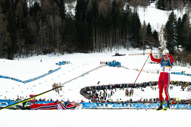 260221 Johannes Hosflot Klaebo and Martin Lowstroem Nyenget of Norway celebrate after the men s 50km classic technique cross-country skiing race during day 15 of the 2026 Winter Olympics on February 21, 2026 in Val di Fiemme. Photo: Maxim ThorÃ BILDBYRAN kod MT MT1001 skidor cross-country skiing langrenn Olympic Games, Olympische Spiele, Olympia, OS olympics winter olympics os ol olympiska spel vinter-os olympiske leker milano cortina 2026 milan cortina 2026 milano cortina 2026 olympic games milano cortina 2026 winter olympic games milano cortina-os milano cortina-ol vinter-ol 15 bbeng norge jubel *** 260221 Johannes Hosflot Klaebo and Martin Lowstroem Nyenget of Norway celebrate after the men s 50km classic technique cross country skiing race during day 15 of the 2026 Winter Olympics on February 21, 2026 in Val di Fiemme Photo Maxim ThorÃ BILDBYRAN kod MT MT1001 skidor cross country skiing langrenn olympic games olympics winter olympics os ol olympiska spel vinter os olympiske leker milano cortina 2026 milan cortina 2026 milano cortina 2026 olympic games milano cortina 2026 winter olympic games milano cortina os milano cortina ol vinter ol 15 bbeng norge jubel  Copyright: MAXIMxTHORE BB260221MT144