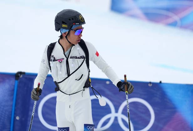 (260221) -- BORMIO, Feb. 21, 2026 -- Bu Luer of China competes during the ski mountaineering mixed relay event at the Milan-Cortina 2026 Olympic Winter games, Winterspiele,Spiele, Summer games in Bormio, Italy, Feb. 21, 2026. ) (MICO2026)ITALY-BORMIO-OLYMPIC WINTER GAMES-SKI MOUNTAINEERING-MIXED RELAY HuxHuhu 