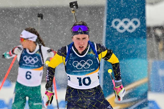 ANTERSELVA, ITALIEN 20260221 Sveriges Elvira Öberg under damernas masstart 12,5 km i skidskytte i Anterselva under vinter-OS i Milano Cortina, Italien. *** Bilden ingar i SPORTPAKET. För övriga BETALBILD ** ANTERSELVA ITALIEN x10030x *** ANTERSELVA, ITALY 20260221 Swedens Elvira Öberg during the womens mass start 12.5 km in biathlon in Anterselva during the Winter Olympics in Milan Cortina, Italy The image is included in the SPORT PACKAGE For others PAYPICTURE ANTERSELVA ITALY x10030x  Copyright: xJonasxEkströmer TTx OS 2026 SKIDSKYTTE MASSTART DAMER 12,5KM
