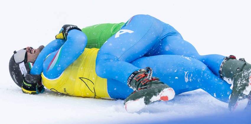 OLYMPICS - Winter Olympic Games, Olympische Spiele, Olympia, OS Milano Cortina 2026 LIVIGNO,ITALY,21.FEB.26 - OLYMPICS, FREE SKI, FREESTYLE SKIING - Winter Olympic Games Milano Cortina 2026, Skicross, men, final. Image shows Simone Deromedis (ITA) and Federico Tomasoni (ITA)  GEPAxpictures xWolfgangxGrebien
