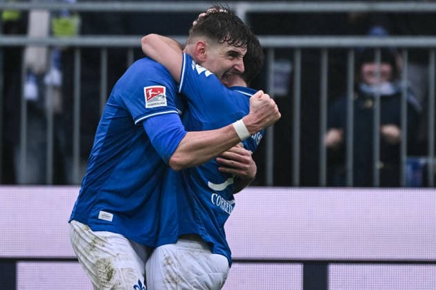 Matej Maglica SV Darmstadt 1898, 05 and Killian Corredor SV Darmstadt 1898, 34 celebrate the goal for 2 0, GER, SV Darmstadt 98 vs Fortuna Düsseldorf, Football, 2 Bundesliga, Matchday 23, Season 2025 2026, 21 02 2026 DFL regulations prohibit any use of photographs as image sequences and or quasi video GER, SV Darmstadt 98 vs Fortuna Düsseldorf, Football, 2 Bundesliga, Matchday 23, Season 2025 2026, 21 02 2026 Darmstadt Copyright: xEibner-Pressefoto FlorianxWiegandx EP_FWD