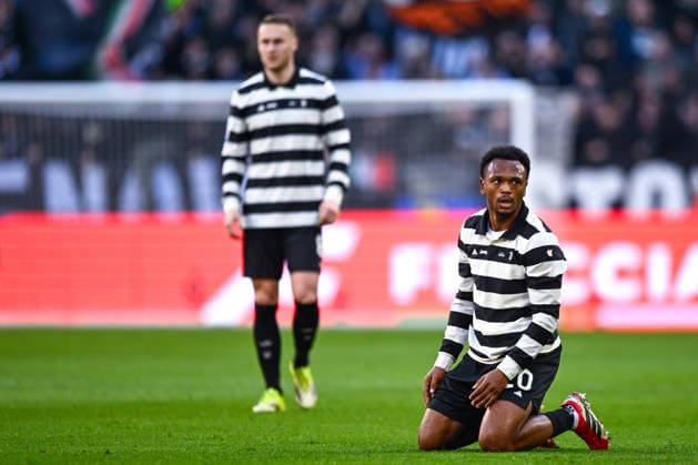 2026-02-21 Juventus FC v Como 1907 - Serie A TURIN, ITALY - FEBRUARY 21: Lois Openda of Juventus FC during the Serie A match between Juventus FC and Como 1907 at Allianz Stadium on February 21, 2026 in Turin, Italy. (Photo by Alberto Gandolfo BSR Agency) Turin Italy Content not available for redistribution in The Netherlands directly or indirectly through any third parties. Copyright: xBSRxAgencyx