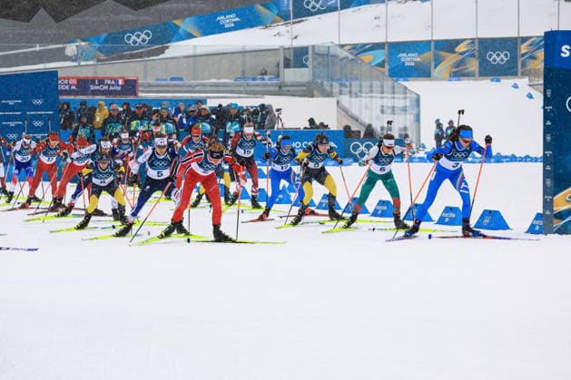 GIOCHI OLIMPICI - Olimpiadi Invernali Milano-Cortina 2026 - Biathlon Women s 12.5km Mass Start Atheltes start line during the Olympic Winter games, Winterspiele,Spiele, Summer games Milano-Cortina 2026, Biathlon Women s 12.5km Mass Start on February 21, 2026 at Antholz-Anterselva Biathlon Arena in Anterselva, Italy Cortina D Ampezzo Italy  Copyright: xIPAxSport ABACAx