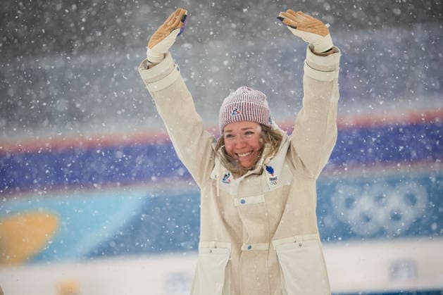Oceane Michelon (FRA) 1st place, Gold Medal on the podium at the end of the Olympic Winter games, Winterspiele,Spiele, Summer games Milano-Cortina 2026, Biathlon Women s 12.5km Mass Start on February 21, 2026 at Antholz-Anterselva Biathlon Arena in Anterselva, Italy  Copyright: xLucianoxMariaxBisi IPAxSportx xipa-agency.netx xx IPA_71818951 IPA_Agency_IPA71818951