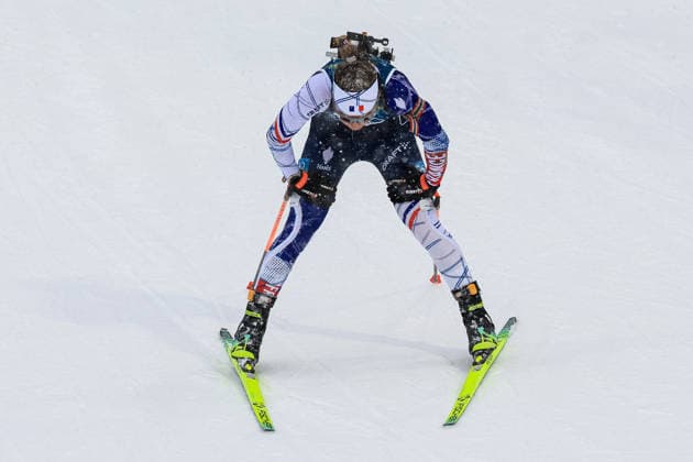 Oceane Michelon (FRA) 1st place, Gold Medal at the finish line during the Olympic Winter games, Winterspiele,Spiele, Summer games Milano-Cortina 2026, Biathlon Women s 12.5km Mass Start on February 21, 2026 at Antholz-Anterselva Biathlon Arena in Anterselva, Italy  Copyright: xLucianoxMariaxBisi IPAxSportx xipa-agency.netx xx IPA_71819103 IPA_Agency_IPA71819103