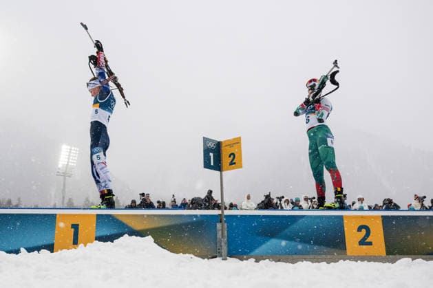 260221 Oceane Michelon of France and Lora Hristova of Bulgaria at the last shooting when competing in women s biathlon 12,5 km mass start during day 15 of the 2026 Winter Olympics on February 21, 2026 in Anterselva. Photo: Mathias Bergeld BILDBYRAN kod MB MB1341 skidskytte biathlon skiskyting Olympic Games, Olympische Spiele, Olympia, OS olympics winter olympics os ol olympiska spel vinter-os olympiske leker milano cortina 2026 milan cortina 2026 milano cortina 2026 olympic games milano cortina 2026 winter olympic games milano cortina-os milano cortina-ol vinter-ol 15 bbeng masstart dam kvinner women mass start bulgarien frankrike *** 260221 Oceane Michelon of France and Lora Hristova of Bulgaria at the last shooting when competing in women s biathlon 12,5 km mass start during day 15 of the 2026 Winter Olympics on February 21, 2026 in Anterselva Photo Mathias Bergeld BILDBYRAN code MB MB1341 biathlon biathlon olympic games olympics olympics winter olympics os ol olympiska spel vinter os olympiske leker milano cortina 2026 milan cortina 2026 milano cortina 2026 olympic games milano cortina 2026 winter olympic games milano cortina os milano cortina ol vinter ol 15 bbeng masstart dam kvinner women mass start bulgarien frankrike  Copyright: MATHIASxBERGELD BB260221MB076
