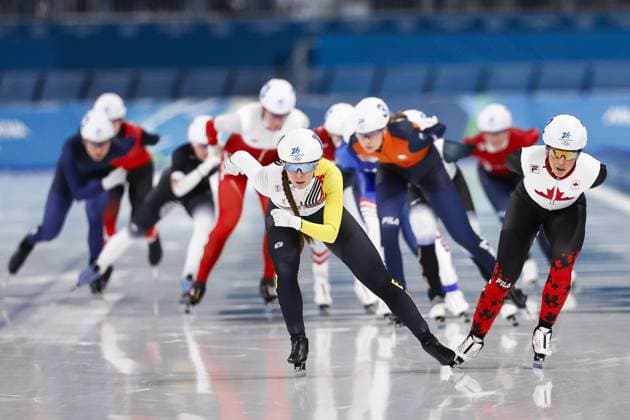 MILAN , 21-02-2026 , Milano Speed skating, Eisschnelllauf Stadium , Olympic Winter games, Winterspiele,Spiele, Summer games 2026 - Speed Skating mass start ladies semifinals, Picture shows Sandrine Tas Olympic Winter Games 2026 - Speed Skating mass start  x201784096x Copyright: