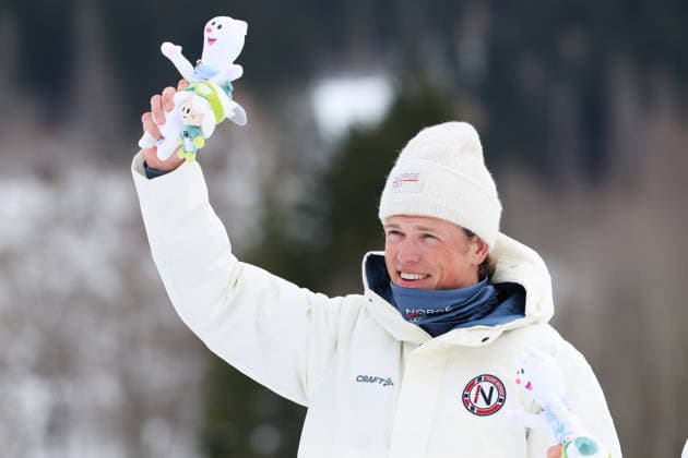 KLAEBO Johannes Hoesflot (NOR), FEBRUARY 21, 2026 - Cross-Country Skiing : Men s 50km Mass Start Classic Medal ceremony during the Milano Cortina 2026 Olympic Winter games, Winterspiele,Spiele, Summer games at Tesero Cross-Country Skiing Stadium in Tesero, Italy. Noxthirdxpartyxsales  aflo_320741161