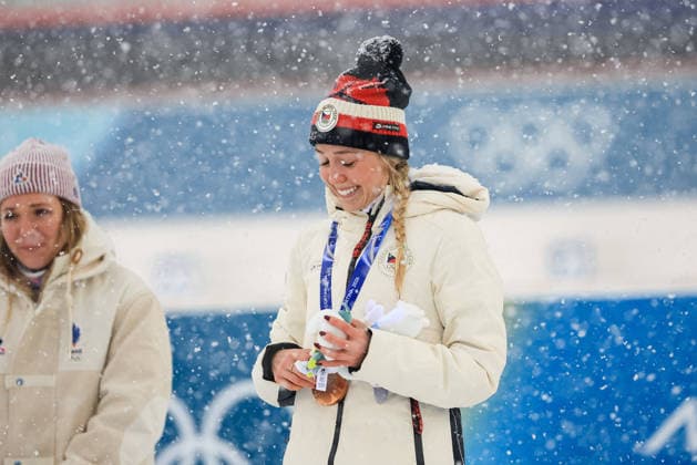 Biathlon Women s 12.5km Mass Start - Oceane Michelon Wins Gold And Julia Simon Wins Silver Tereza Vobornikova (CZE) 3rd place, Bronze Medal on the podium at the end of the Olympic Winter games, Winterspiele,Spiele, Summer games Milano-Cortina 2026, Biathlon Women s 12.5km Mass Start on February 21, 2026 at Antholz-Anterselva Biathlon Arena in Anterselva, Italy Photo by Luciano Maria Bisi IPA ABACAPRESS.COM Cortina D Ampezzo Italy  Copyright: xIPA ABACAx
