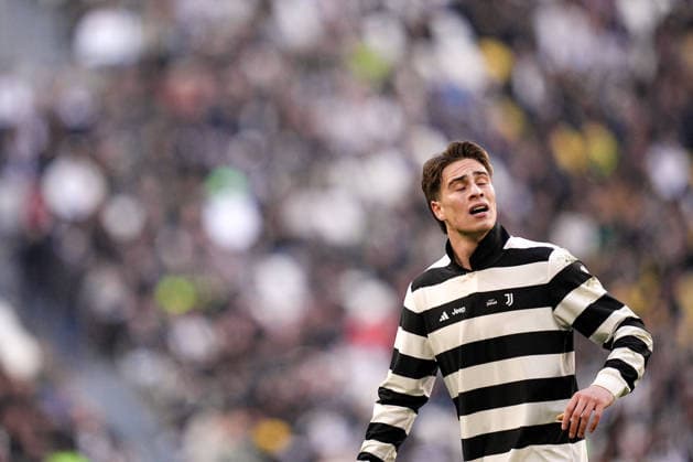 Juventus Kenan Yildiz reacts during the Serie A soccer match between Juventus and Como at the Allianz Stadium in Turin, north west Italy - Saturday, February 21, 2026. - Soccer .  Copyright: xMarcoxAlpozzi LaPressex