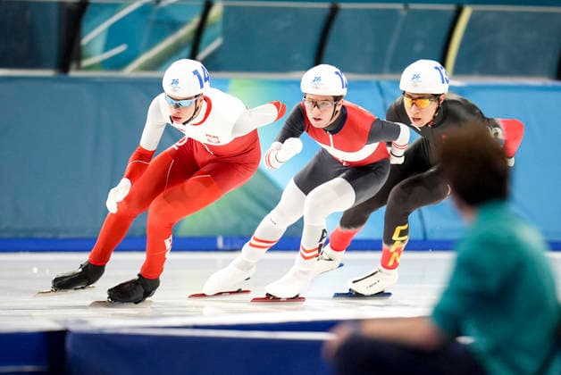 OLYMPICS - Winter Olympic Games, Olympische Spiele, Olympia, OS Milano Cortina 2026 MILAN,ITALY,21.FEB.26 - OLYMPICS, Speed skating, Eisschnelllauf - Winter Olympic Games Milano Cortina 2026, mass start, semifinal, men. Image shows Alexander Farthofer (AUT).  GEPAxpictures xRanjithxKumar