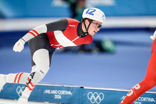 OLYMPICS - Winter Olympic Games, Olympische Spiele, Olympia, OS Milano Cortina 2026 MILAN,ITALY,21.FEB.26 - OLYMPICS, Speed skating, Eisschnelllauf - Winter Olympic Games Milano Cortina 2026, mass start, semifinal, men. Image shows Alexander Farthofer (AUT).  GEPAxpictures xRanjithxKumar