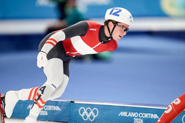 OLYMPICS - Winter Olympic Games, Olympische Spiele, Olympia, OS Milano Cortina 2026 MILAN,ITALY,21.FEB.26 - OLYMPICS, Speed skating, Eisschnelllauf - Winter Olympic Games Milano Cortina 2026, mass start, semifinal, men. Image shows Alexander Farthofer (AUT).  GEPAxpictures xRanjithxKumar