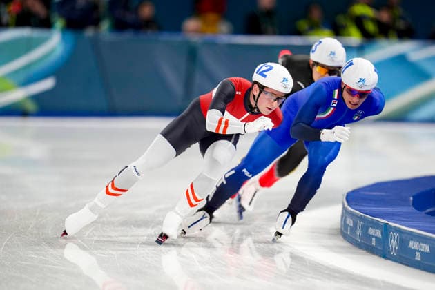 OLYMPICS - Winter Olympic Games, Olympische Spiele, Olympia, OS Milano Cortina 2026 MILAN,ITALY,21.FEB.26 - OLYMPICS, Speed skating, Eisschnelllauf - Winter Olympic Games Milano Cortina 2026, mass start, semifinal, men. Image shows Alexander Farthofer (AUT).  GEPAxpictures xRanjithxKumar