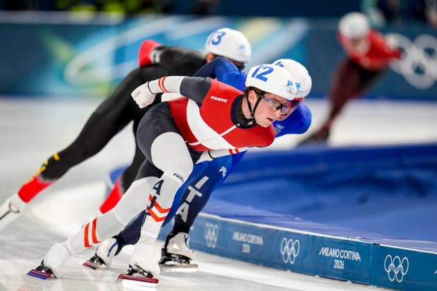 OLYMPICS - Winter Olympic Games, Olympische Spiele, Olympia, OS Milano Cortina 2026 MILAN,ITALY,21.FEB.26 - OLYMPICS, Speed skating, Eisschnelllauf - Winter Olympic Games Milano Cortina 2026, mass start, semifinal, men. Image shows Alexander Farthofer (AUT).  GEPAxpictures xRanjithxKumar