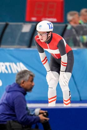 OLYMPICS - Winter Olympic Games, Olympische Spiele, Olympia, OS Milano Cortina 2026 MILAN,ITALY,21.FEB.26 - OLYMPICS, Speed skating, Eisschnelllauf - Winter Olympic Games Milano Cortina 2026, mass start, semifinal, men. Image shows Alexander Farthofer (AUT).  GEPAxpictures xRanjithxKumar