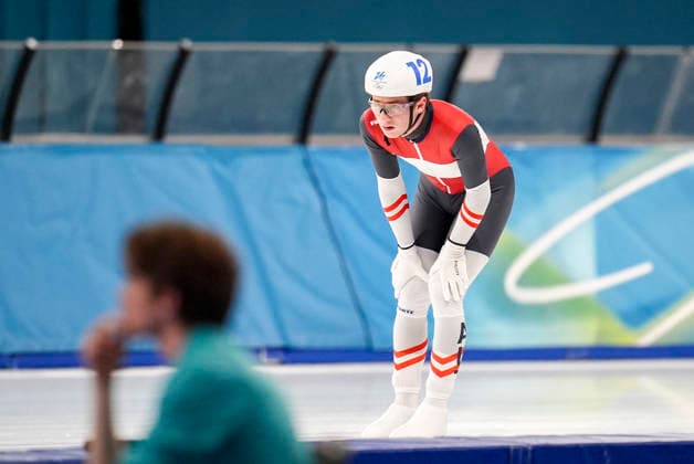 OLYMPICS - Winter Olympic Games, Olympische Spiele, Olympia, OS Milano Cortina 2026 MILAN,ITALY,21.FEB.26 - OLYMPICS, Speed skating, Eisschnelllauf - Winter Olympic Games Milano Cortina 2026, mass start, semifinal, men. Image shows Alexander Farthofer (AUT).  GEPAxpictures xRanjithxKumar