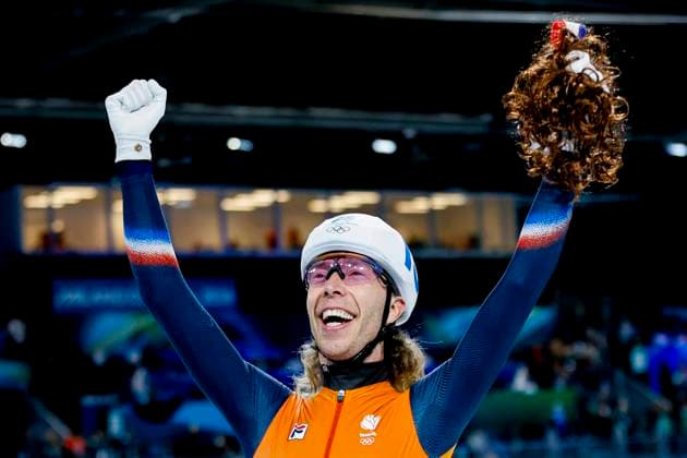 winner Jorrit Bergsma of the Netherlands celebrates after Men s Mass Start Final, Milano Cortina 2026 Winter Olympics: Day 15, Speed skating, Eisschnelllauf - Milano Cortina 2026 Winter Olympics: Day 15, Milano Speed Skating Stadium, February 21, 2026, Milan, Italy.