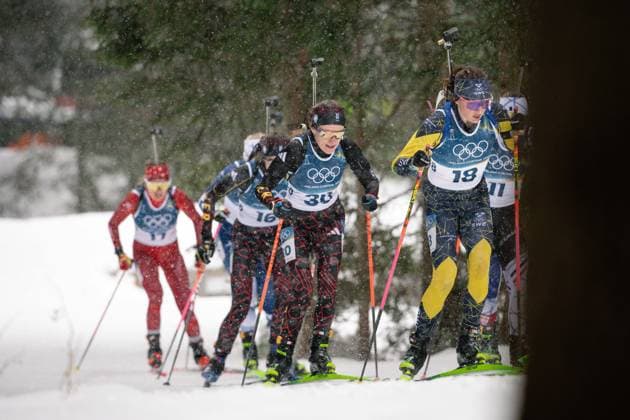 12,5-km-Massenstart der Frauen im Biathlon bei den Olympischen Winterspielen Milano Cortina 2026 in der Südtirol Arena, Antholz-Anterselva, Italien, am 21. Februar 2026. Womens 12.5 km Mass Start biathlon event at the Olympic Winter games, Winterspiele,Spiele, Summer games Milano Cortina 2026 at the Südtirol Arena, Antholz-Anterselva, Italy, on February 21, 2026. *** Womens 12.5 km Mass Start biathlon event at the Olympic Winter Games Milano Cortina 2026 at the Südtirol Arena, Antholz Anterselva, Italy, on February 21, 2026 Womens 12 5 km Mass Start biathlon event at the Olympic Winter Games Milano Cortina 2026 at the Südtirol Arena, Antholz Anterselva, Italy, on February 21, 2026 Copyright: HMBxMedia MarcxNiemeyer