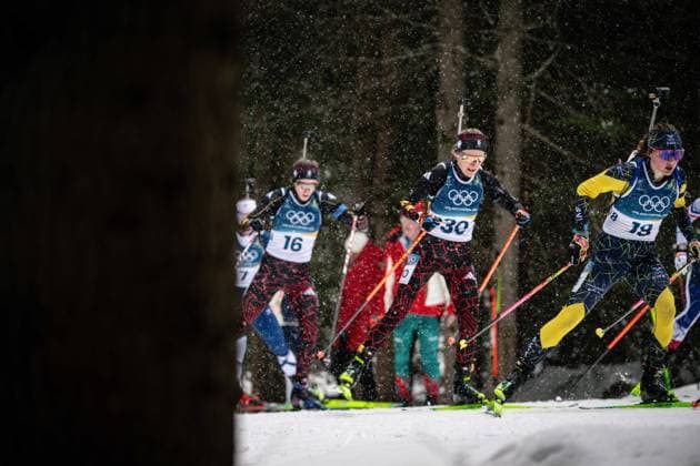 12,5-km-Massenstart der Frauen im Biathlon bei den Olympischen Winterspielen Milano Cortina 2026 in der Südtirol Arena, Antholz-Anterselva, Italien, am 21. Februar 2026. Womens 12.5 km Mass Start biathlon event at the Olympic Winter games, Winterspiele,Spiele, Summer games Milano Cortina 2026 at the Südtirol Arena, Antholz-Anterselva, Italy, on February 21, 2026. *** Womens 12.5 km Mass Start biathlon event at the Olympic Winter Games Milano Cortina 2026 at the Südtirol Arena, Antholz Anterselva, Italy, on February 21, 2026 Womens 12 5 km Mass Start biathlon event at the Olympic Winter Games Milano Cortina 2026 at the Südtirol Arena, Antholz Anterselva, Italy, on February 21, 2026 Copyright: HMBxMedia MarcxNiemeyer