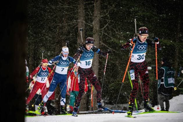 12,5-km-Massenstart der Frauen im Biathlon bei den Olympischen Winterspielen Milano Cortina 2026 in der Südtirol Arena, Antholz-Anterselva, Italien, am 21. Februar 2026. Womens 12.5 km Mass Start biathlon event at the Olympic Winter games, Winterspiele,Spiele, Summer games Milano Cortina 2026 at the Südtirol Arena, Antholz-Anterselva, Italy, on February 21, 2026. *** Womens 12.5 km Mass Start biathlon event at the Olympic Winter Games Milano Cortina 2026 at the Südtirol Arena, Antholz Anterselva, Italy, on February 21, 2026 Womens 12 5 km Mass Start biathlon event at the Olympic Winter Games Milano Cortina 2026 at the Südtirol Arena, Antholz Anterselva, Italy, on February 21, 2026 Copyright: HMBxMedia MarcxNiemeyer
