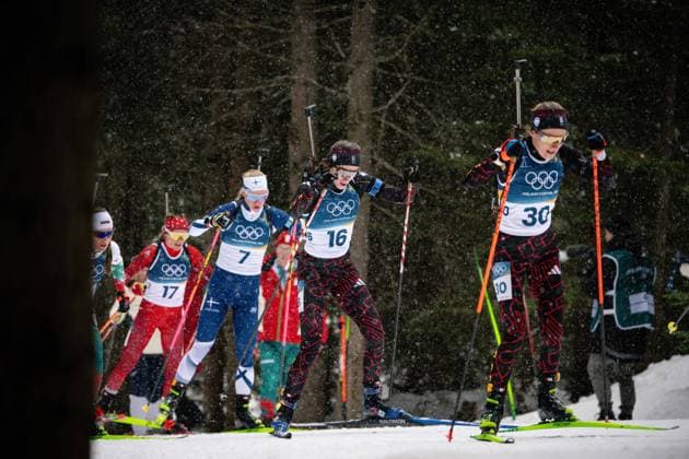 12,5-km-Massenstart der Frauen im Biathlon bei den Olympischen Winterspielen Milano Cortina 2026 in der Südtirol Arena, Antholz-Anterselva, Italien, am 21. Februar 2026. Womens 12.5 km Mass Start biathlon event at the Olympic Winter games, Winterspiele,Spiele, Summer games Milano Cortina 2026 at the Südtirol Arena, Antholz-Anterselva, Italy, on February 21, 2026. *** Womens 12.5 km Mass Start biathlon event at the Olympic Winter Games Milano Cortina 2026 at the Südtirol Arena, Antholz Anterselva, Italy, on February 21, 2026 Womens 12 5 km Mass Start biathlon event at the Olympic Winter Games Milano Cortina 2026 at the Südtirol Arena, Antholz Anterselva, Italy, on February 21, 2026 Copyright: HMBxMedia MarcxNiemeyer