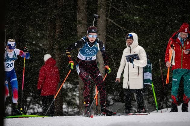 Franziska Preuss (GER), 12,5-km-Massenstart der Frauen im Biathlon bei den Olympischen Winterspielen Milano Cortina 2026 in der Südtirol Arena, Antholz-Anterselva, Italien, am 21. Februar 2026. Womens 12.5 km Mass Start biathlon event at the Olympic Winter games, Winterspiele,Spiele, Summer games Milano Cortina 2026 at the Südtirol Arena, Antholz-Anterselva, Italy, on February 21, 2026. *** Franziska Preuss GER , 12.5 km mass start womens biathlon event at the Olympic Winter Games Milano Cortina 2026 at the Südtirol Arena, Antholz Anterselva, Italy, on February 21, 2026 Womens 12 5 km Mass Start biathlon event at the Olympic Winter Games Milano Cortina 2026 at the Südtirol Arena, Antholz Anterselva, Italy, on February 21, 2026 Copyright: HMBxMedia MarcxNiemeyer