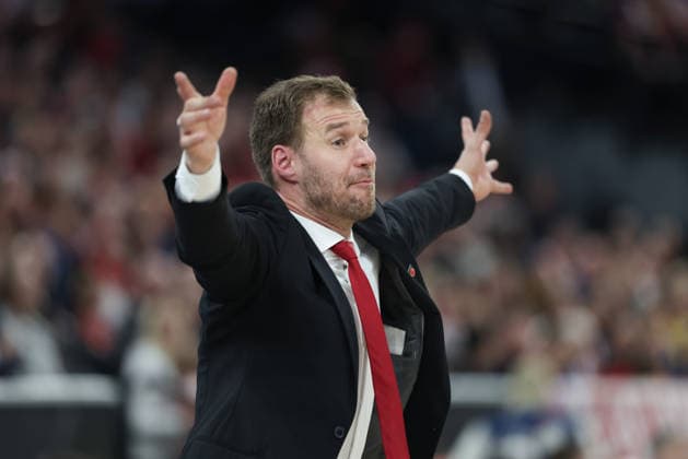 Anton Gavel BMA365 Bamberg Baskets, Head Coach gestures, GER, FC Bayern Basketball vs BMA365 Bamberg Baskets, Basketball, BBL Cup, BMW TOP FOUR, Semi-final, Season 2025 2026, 21 02 2026, GER, FC Bayern Basketball vs BMA365 Bamberg Baskets, Basketball, BBL Cup, BMW TOP FOUR, Semi-final, Season 2025 2026, 21 02 2026 Munich Copyright: xEibner-Pressefoto JennixMaulx EP_JML