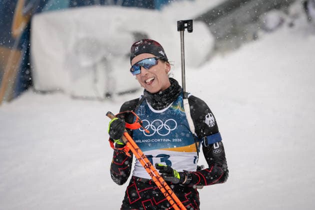 Franziska Preuss (GER), 12,5-km-Massenstart der Frauen im Biathlon bei den Olympischen Winterspielen Milano Cortina 2026 in der Südtirol Arena, Antholz-Anterselva, Italien, am 21. Februar 2026. Womens 12.5 km Mass Start biathlon event at the Olympic Winter games, Winterspiele,Spiele, Summer games Milano Cortina 2026 at the Südtirol Arena, Antholz-Anterselva, Italy, on February 21, 2026. *** Franziska Preuss GER , 12.5 km mass start womens biathlon event at the Olympic Winter Games Milano Cortina 2026 at the Südtirol Arena, Antholz Anterselva, Italy, on February 21, 2026 Womens 12 5 km Mass Start biathlon event at the Olympic Winter Games Milano Cortina 2026 at the Südtirol Arena, Antholz Anterselva, Italy, on February 21, 2026 Copyright: HMBxMedia MarcxNiemeyer