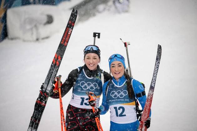 Franziska Preuss (GER) und Dorothea Wierer (ITA), 12,5-km-Massenstart der Frauen im Biathlon bei den Olympischen Winterspielen Milano Cortina 2026 in der Südtirol Arena, Antholz-Anterselva, Italien, am 21. Februar 2026. Womens 12.5 km Mass Start biathlon event at the Olympic Winter games, Winterspiele,Spiele, Summer games Milano Cortina 2026 at the Südtirol Arena, Antholz-Anterselva, Italy, on February 21, 2026. *** Franziska Preuss GER and Dorothea Wierer ITA , Womens 12.5 km Mass Start biathlon event at the Olympic Winter Games Milano Cortina 2026 at the Südtirol Arena, Antholz Anterselva, Italy, on February 21, 2026 Womens 12 5 km Mass Start biathlon event at the Olympic Winter Games Milano Cortina 2026 at the Südtirol Arena, Antholz Anterselva, Italy, on February 21, 2026 Copyright: HMBxMedia MarcxNiemeyer
